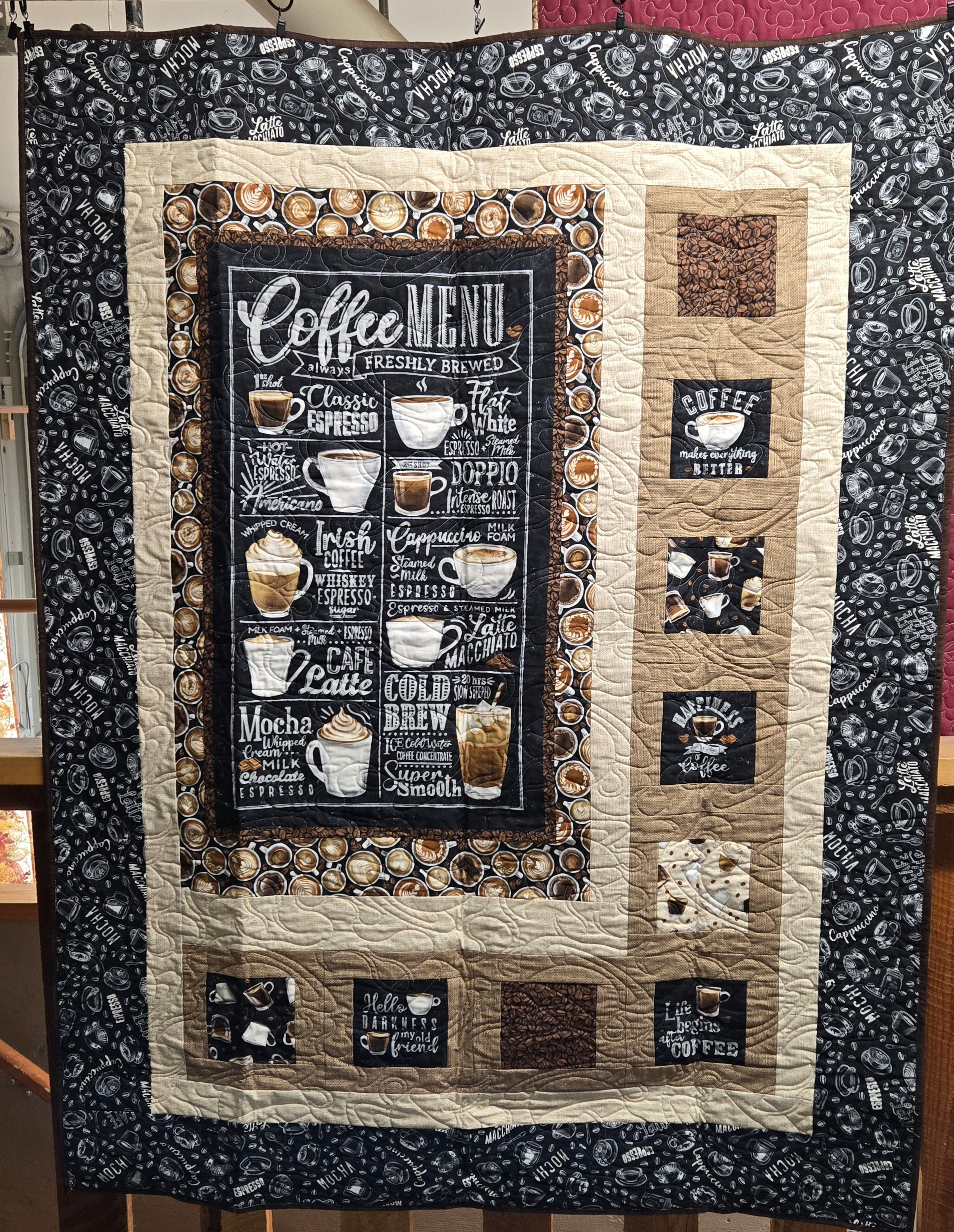 Store Sample- Lap Quilt- Coffee Panel
