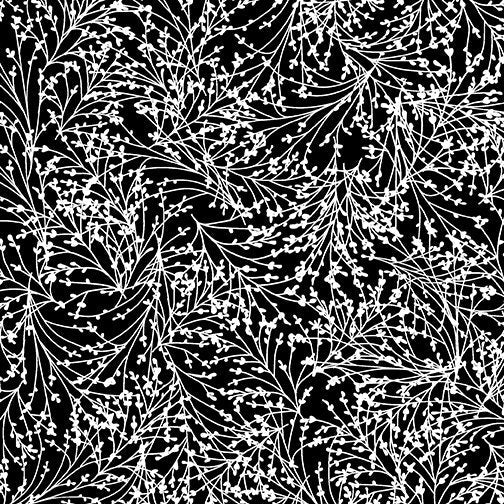 Night & Day by Kanvas Studio for Benartex - Black Tossed Sprigs