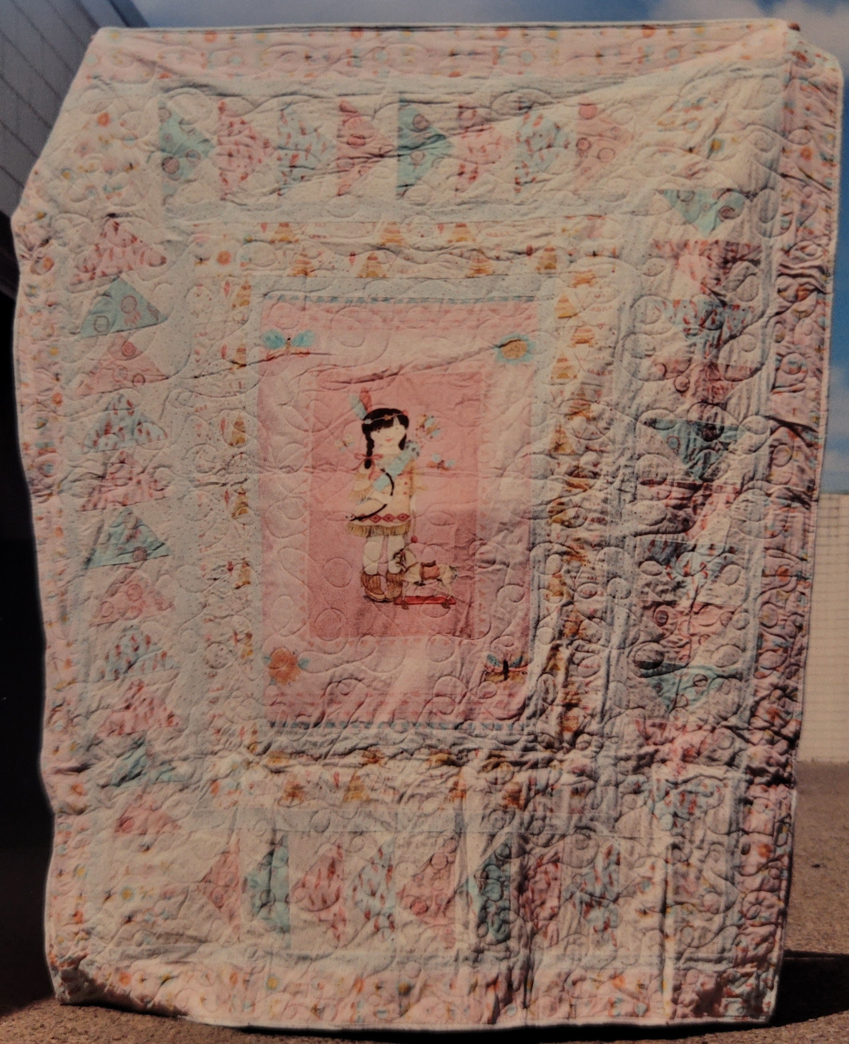Store Sample- Queen Size Quilt- Girl Panel