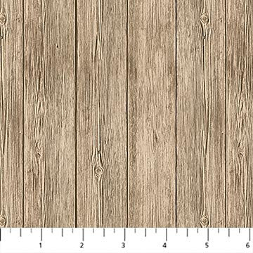 Northcott - Santa Helper - Woodgrain - Beige