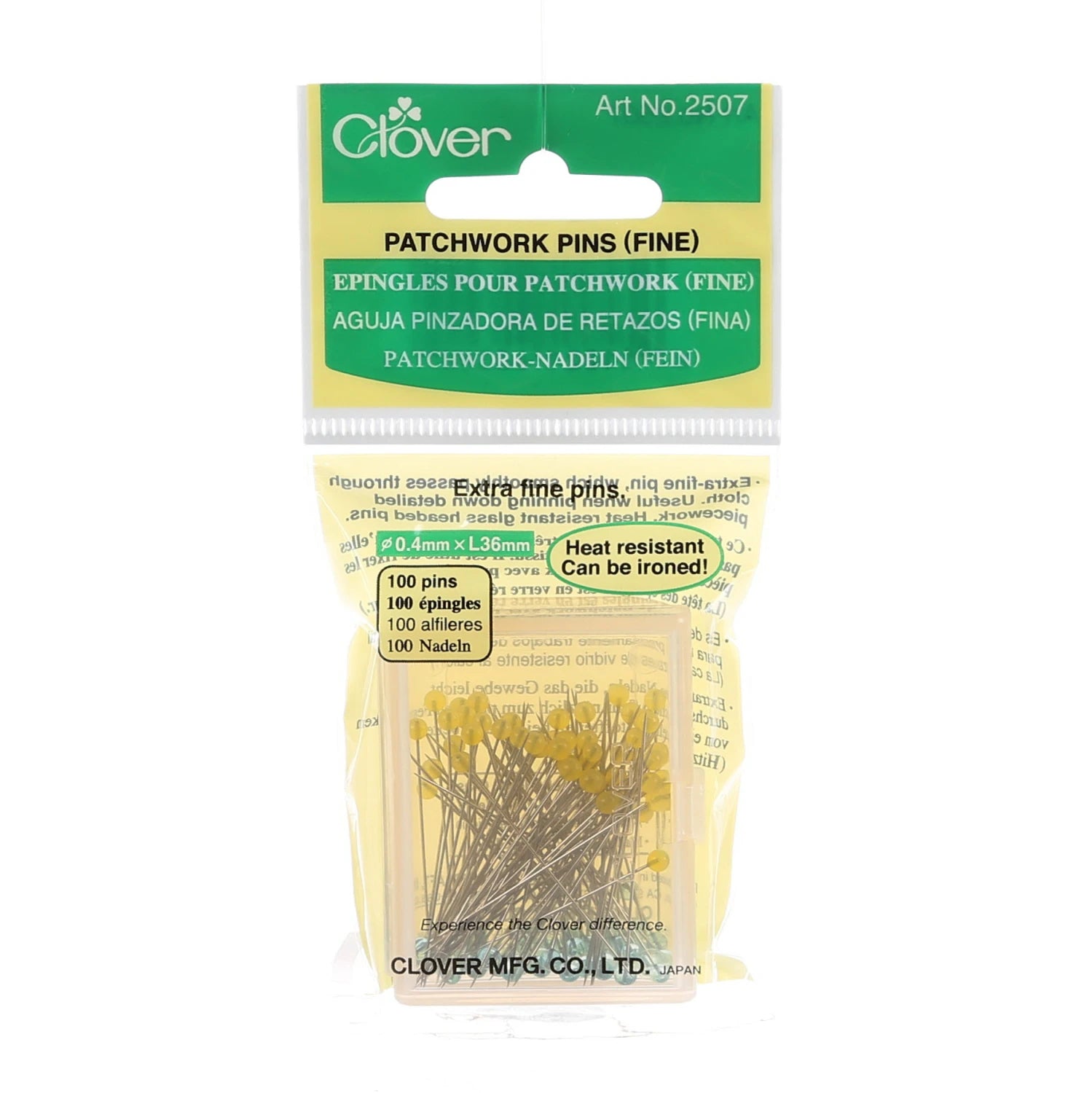 Clover 2507 - Patchwork Glasshead Pins - Fine