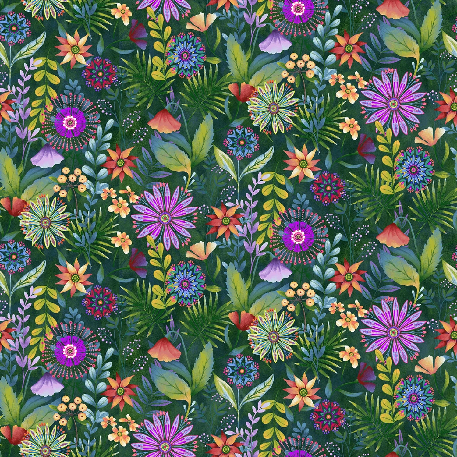 Down the Fairy Path - Forest Multi Med. Wildflowers - 3433-66