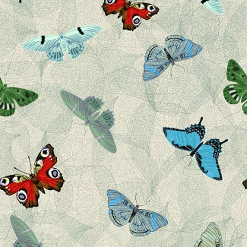 My Flutter By by Stof - Butterflies in Flight – Gray 4501-420