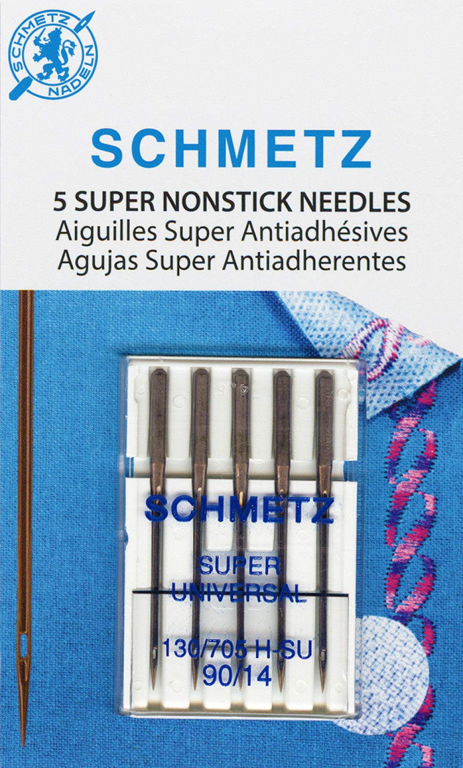 SCHMETZ # 4503 Universal Super Nonstick Needles Carded - 90/14- 5 Pieces