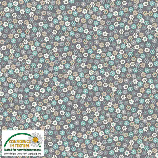Basic Grey Quilters Combination by Stof - SMALL FLOWERS 4518-071