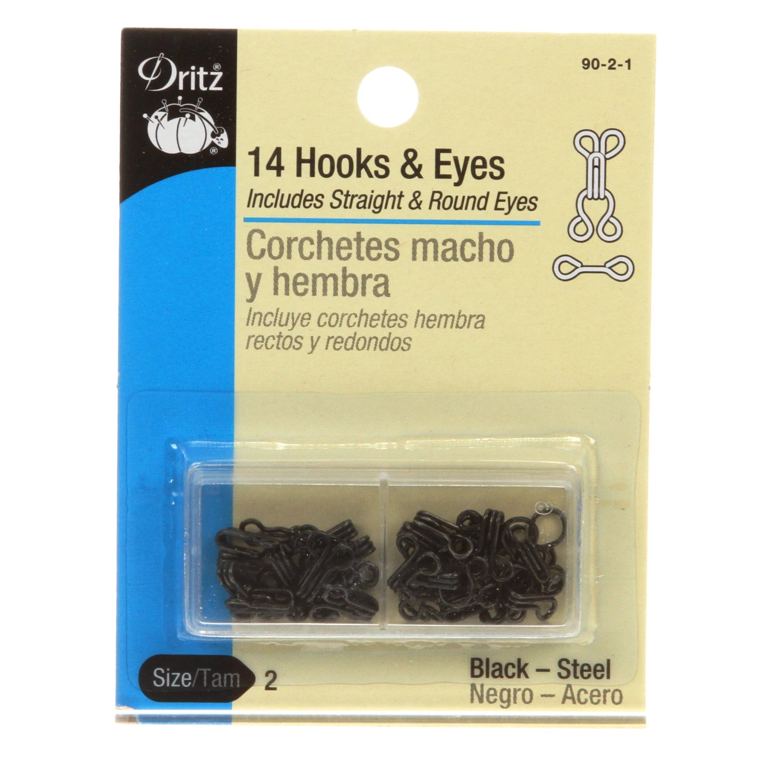Dritz - Hooks - Hook & Eye Black Size 2
