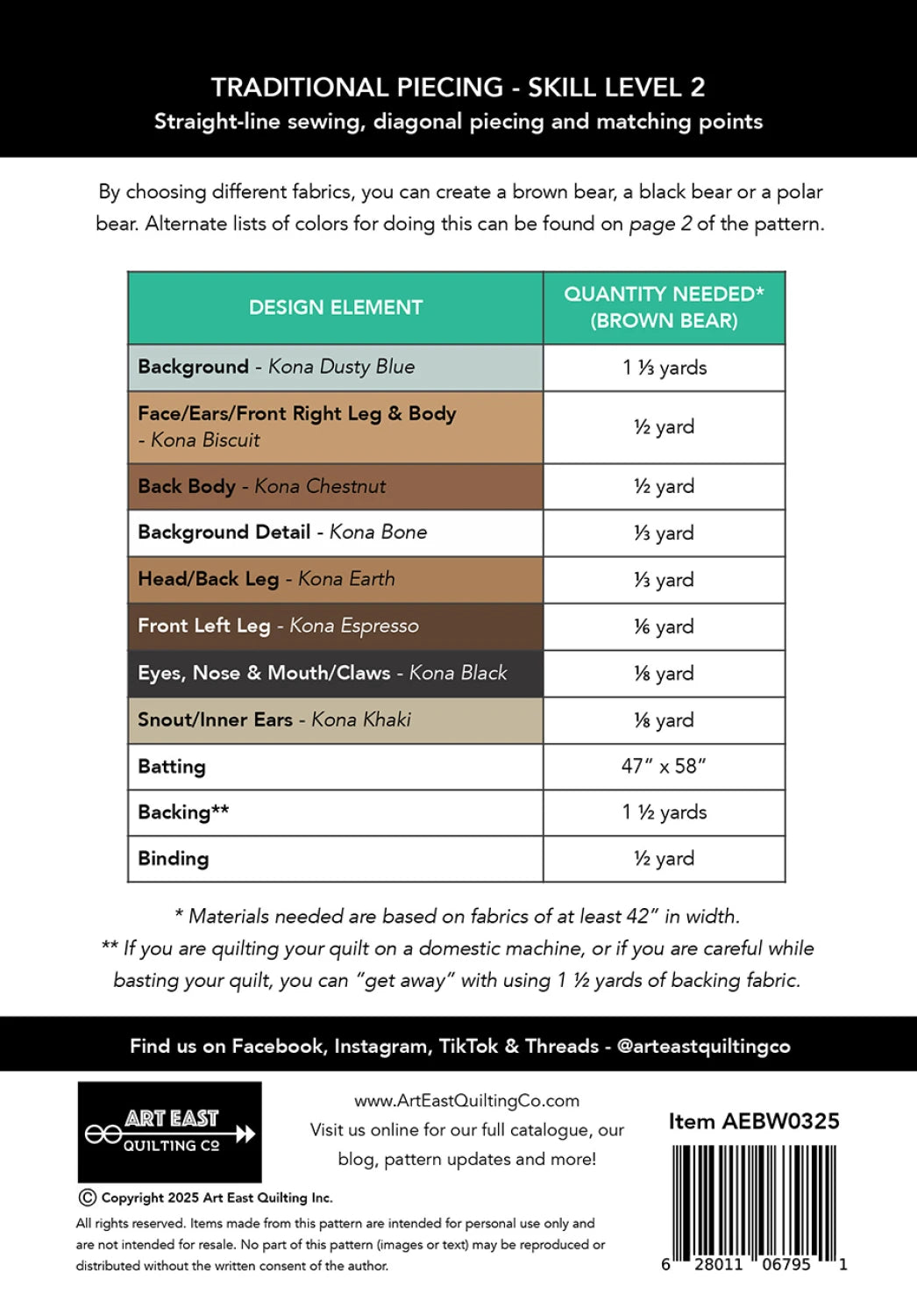 Bear-Wildered Quilt Pattern - Art East Quilting Co.