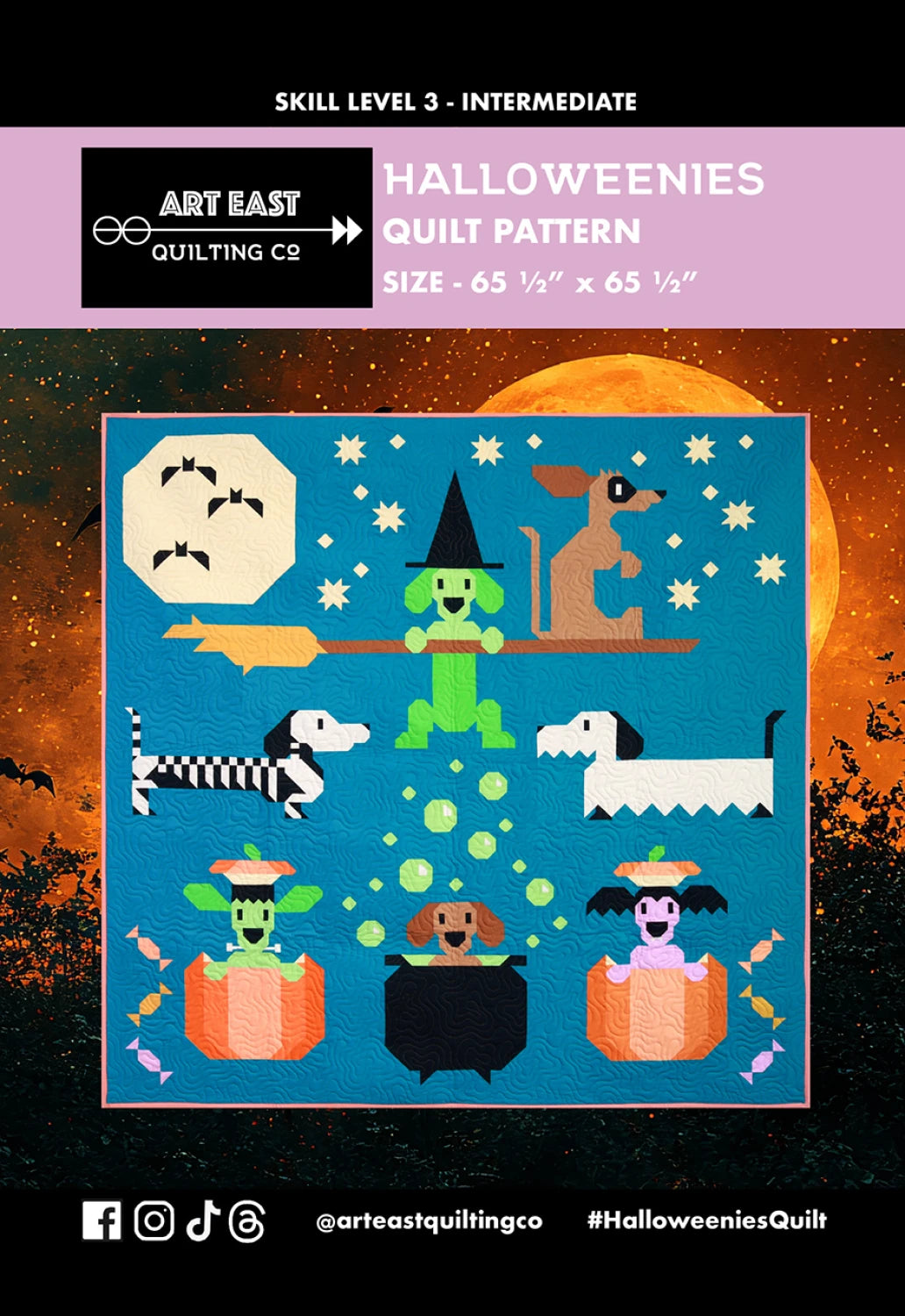 Halloweenies Quilt Pattern - Art East Quilting Co.