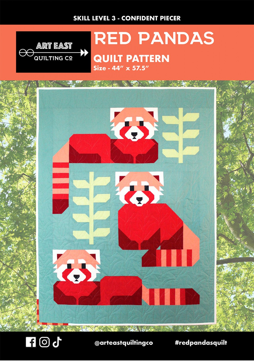 Red Pandas Quilt Pattern - Art East Quilting Co.