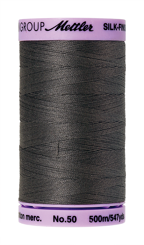 Mettler Silk-Finish 50wt Solid Cotton Thread 547yd/500M Dark Charcoal