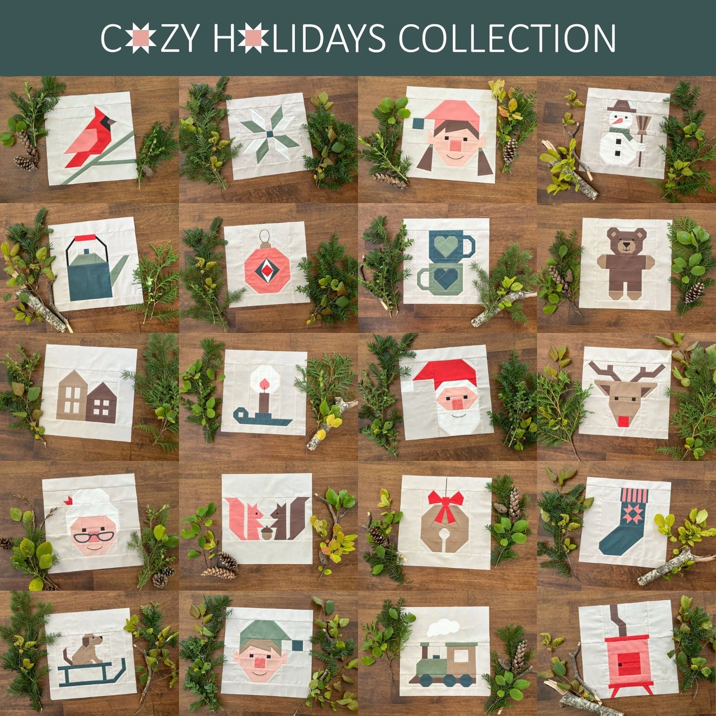 Apples & Beavers Cozy Holiday Sampler Quilt Pattern