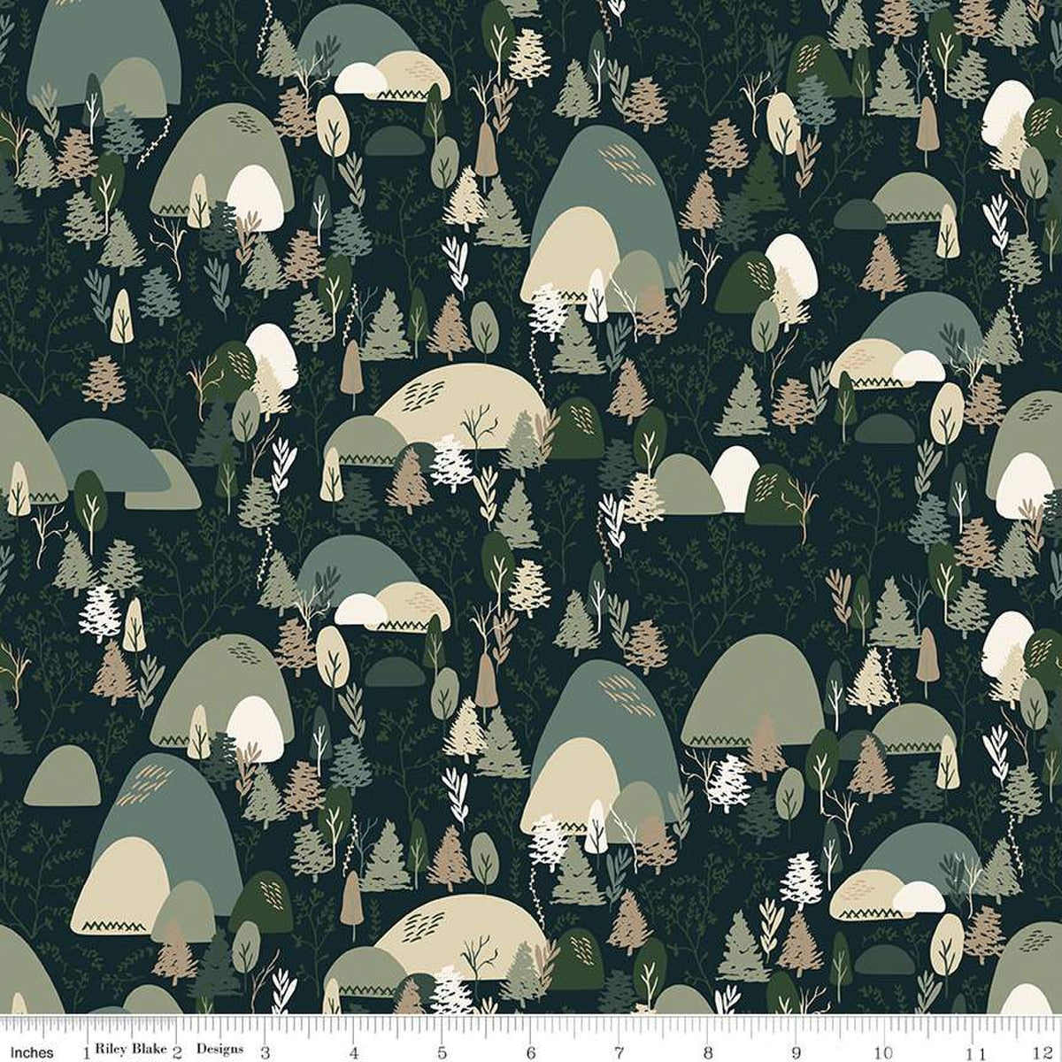 Riley Blake - Let's Wander - Mountain Music Navy - C16883-NAVY