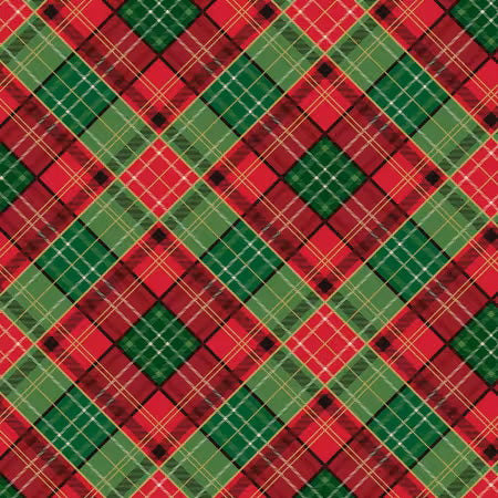 Poinsettias at Christmas - Riley Blake Designs - Multi Plaid - CF17633R-MULTI