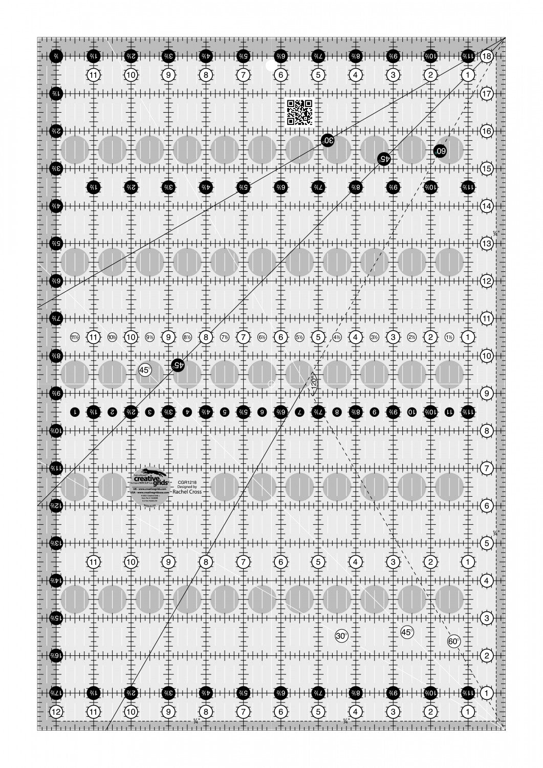 Creative Grids Quilt Ruler 12 1/2" x 18 1/2"