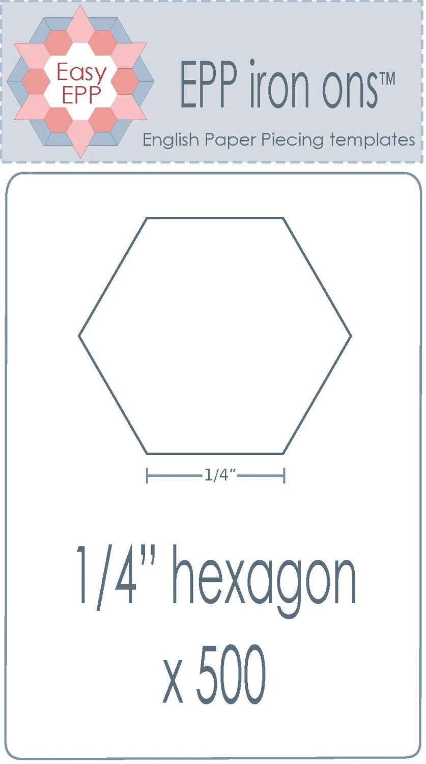 1/4" Hexie x 500 Pack - Iron On