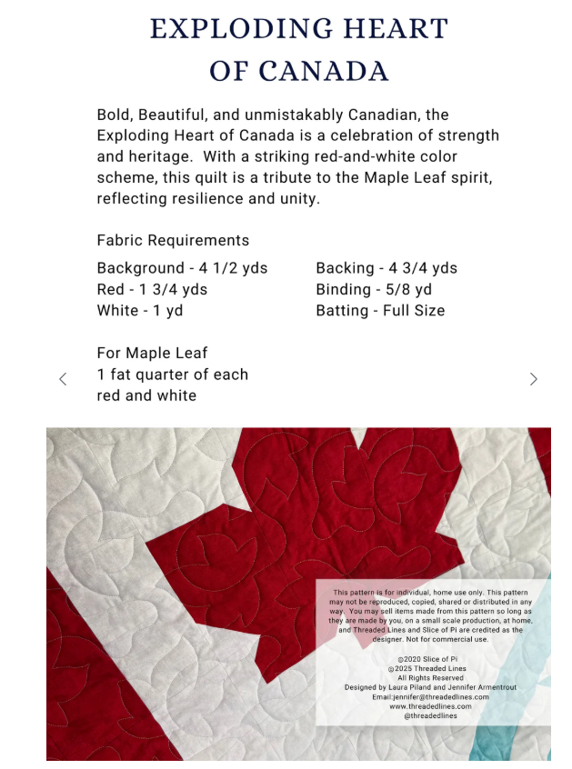 Exploding Heart of Canada Quilt Kit