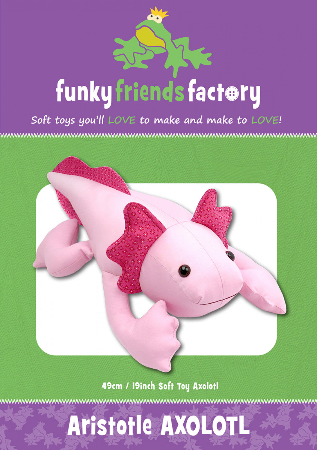 Aristotle Axolotl Pattern by Funky Friends Factory