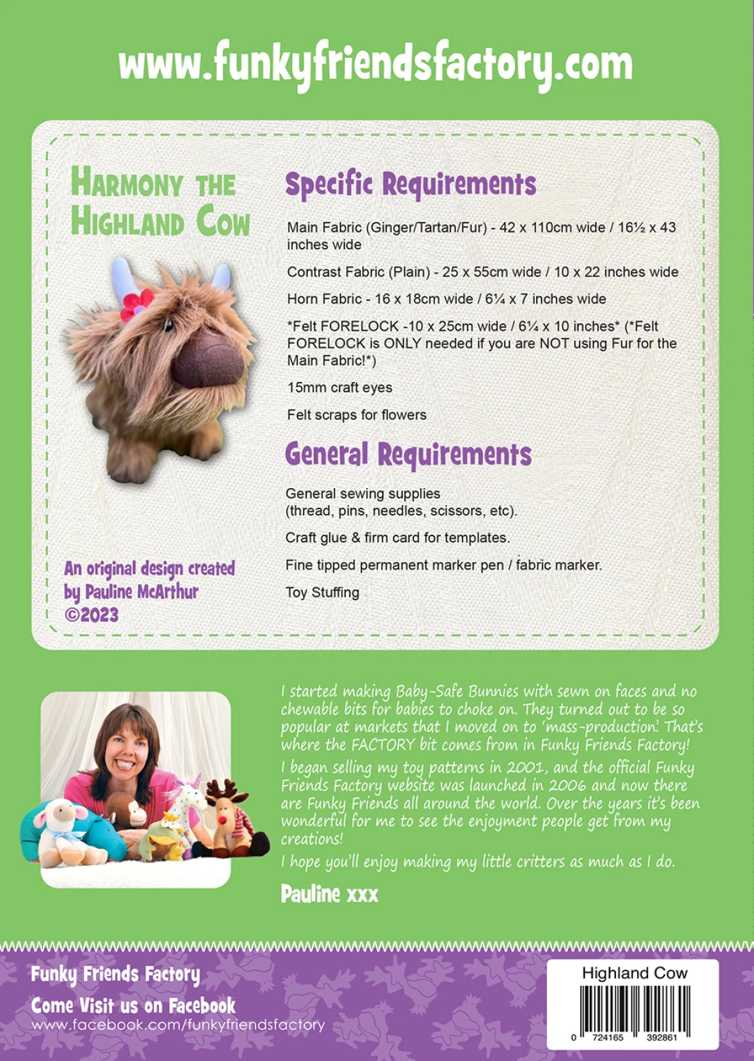 Harmony The Highland Cow Pattern by Funky Friends Factory