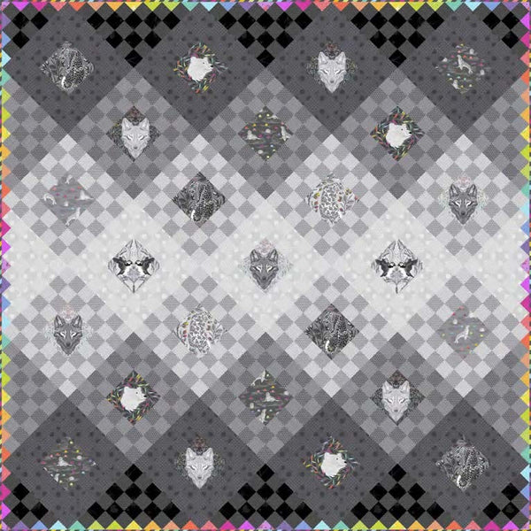Tula Pink - Fade to Gray Quilt Kit - Gray Work