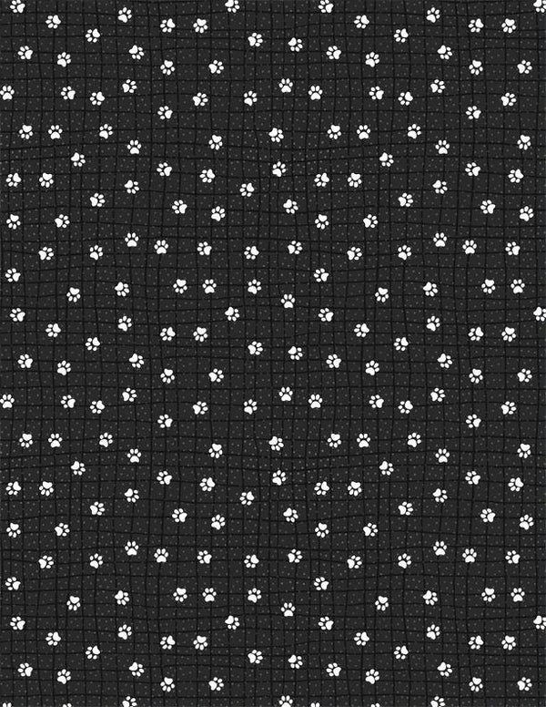 Stephanie Marrott - Feeline Good - Paws White on Black 1031-84452-991