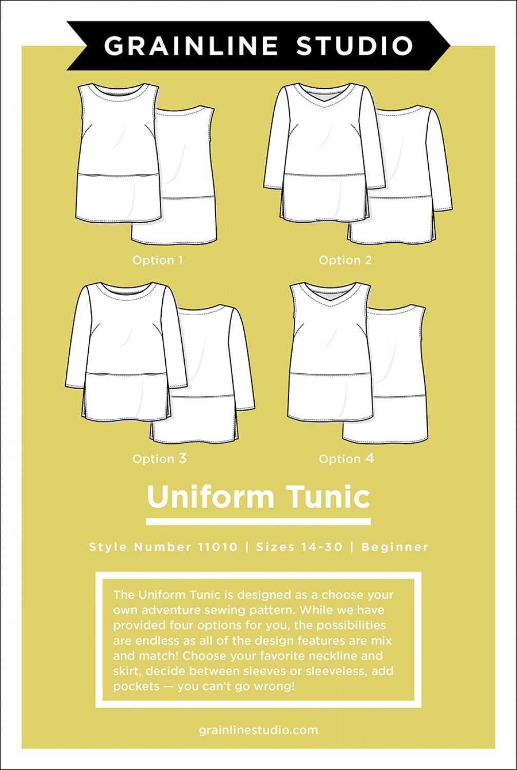 Uniform Tunic by Grainline Studio - Sizes 14 - 30 D Cup