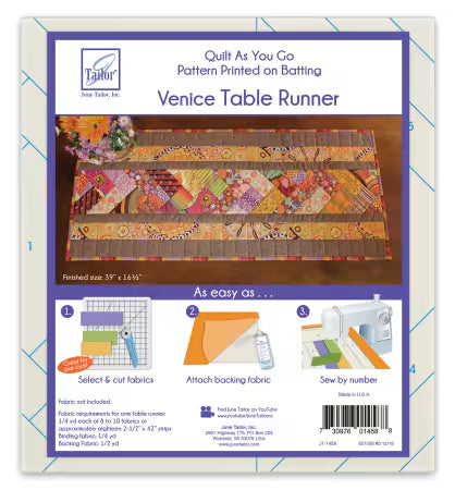Quilt as you Go Table Runner - Venice Pattern - June Tailor