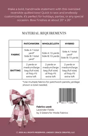 Lindsay Grace - The Big Giant Quilted Bow