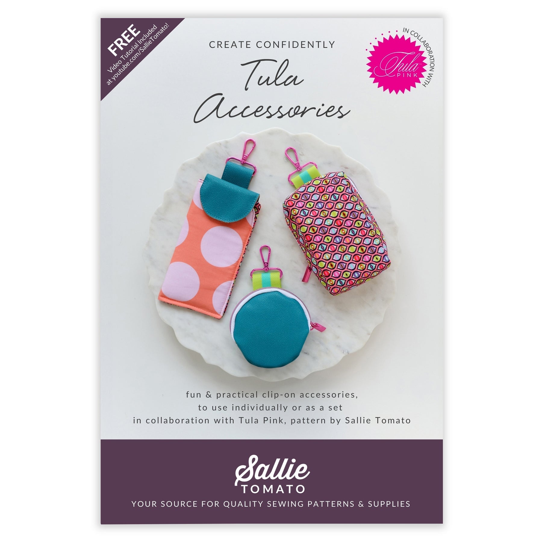 Sallie Tomato - Tulas Clip on Accessory Paper Pattern - Organdy Dog Aprons With Clip-On Accessories