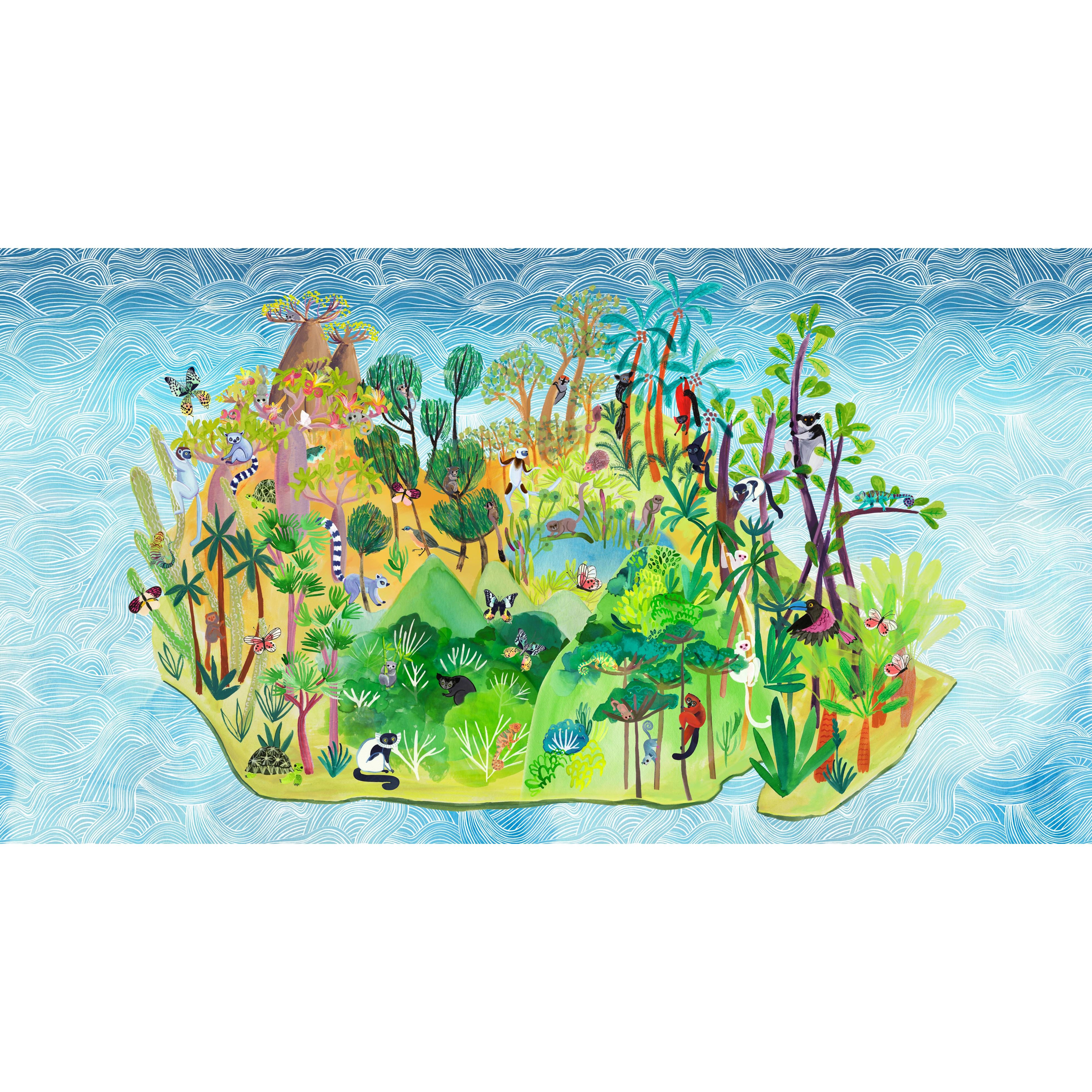 Madagascar Adventure- Wildlife Map- Panel