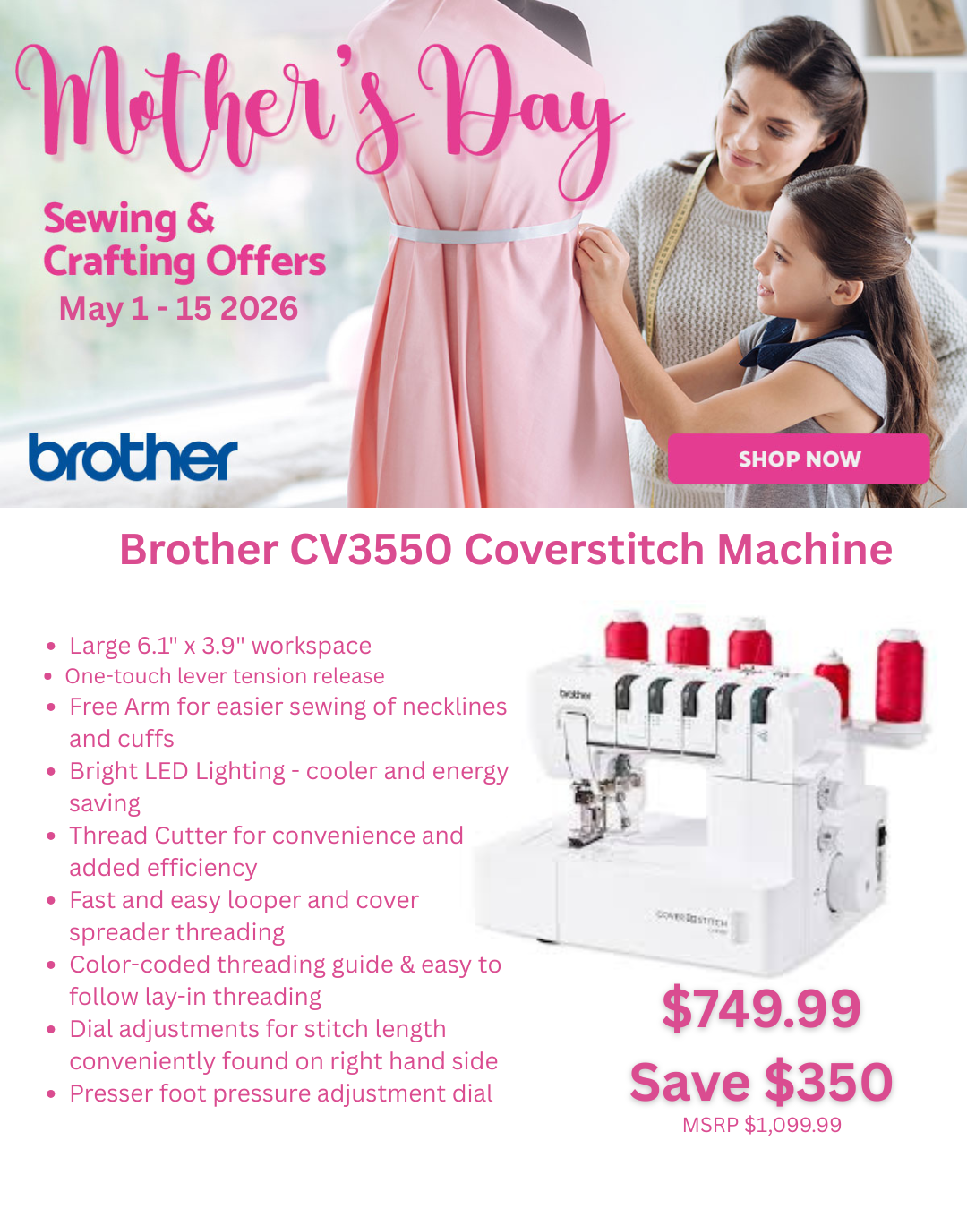 Brother - CV3550 - Cover Stitch Machine