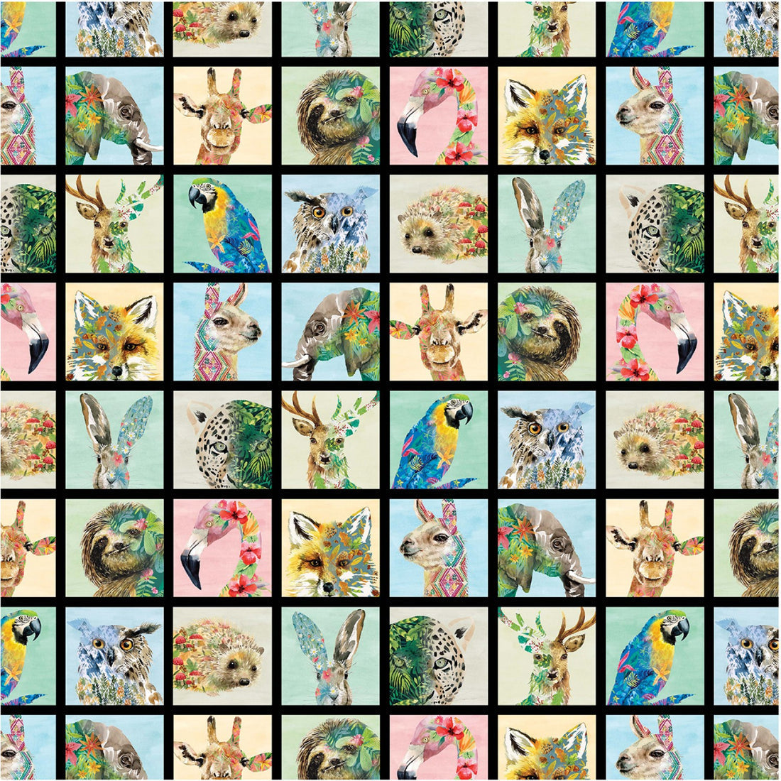 Brush With Nature by Louise Nisbet - Black Multi