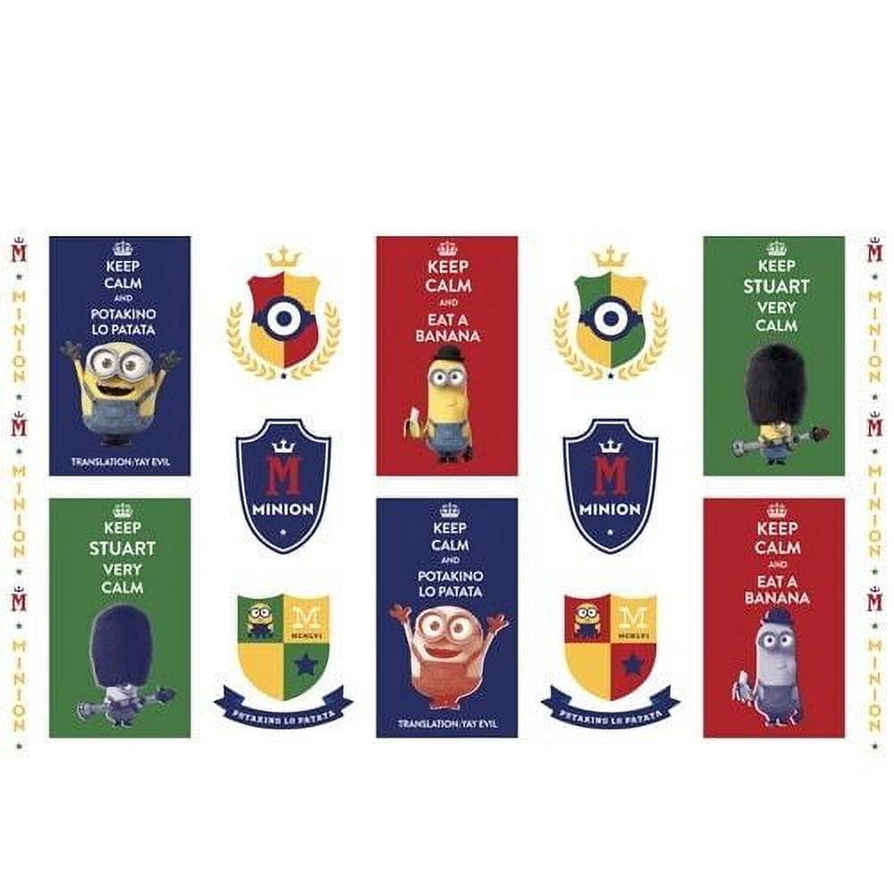Minion: British Invasion Multi Keep Calm Patches Panel by Quilting Treasures