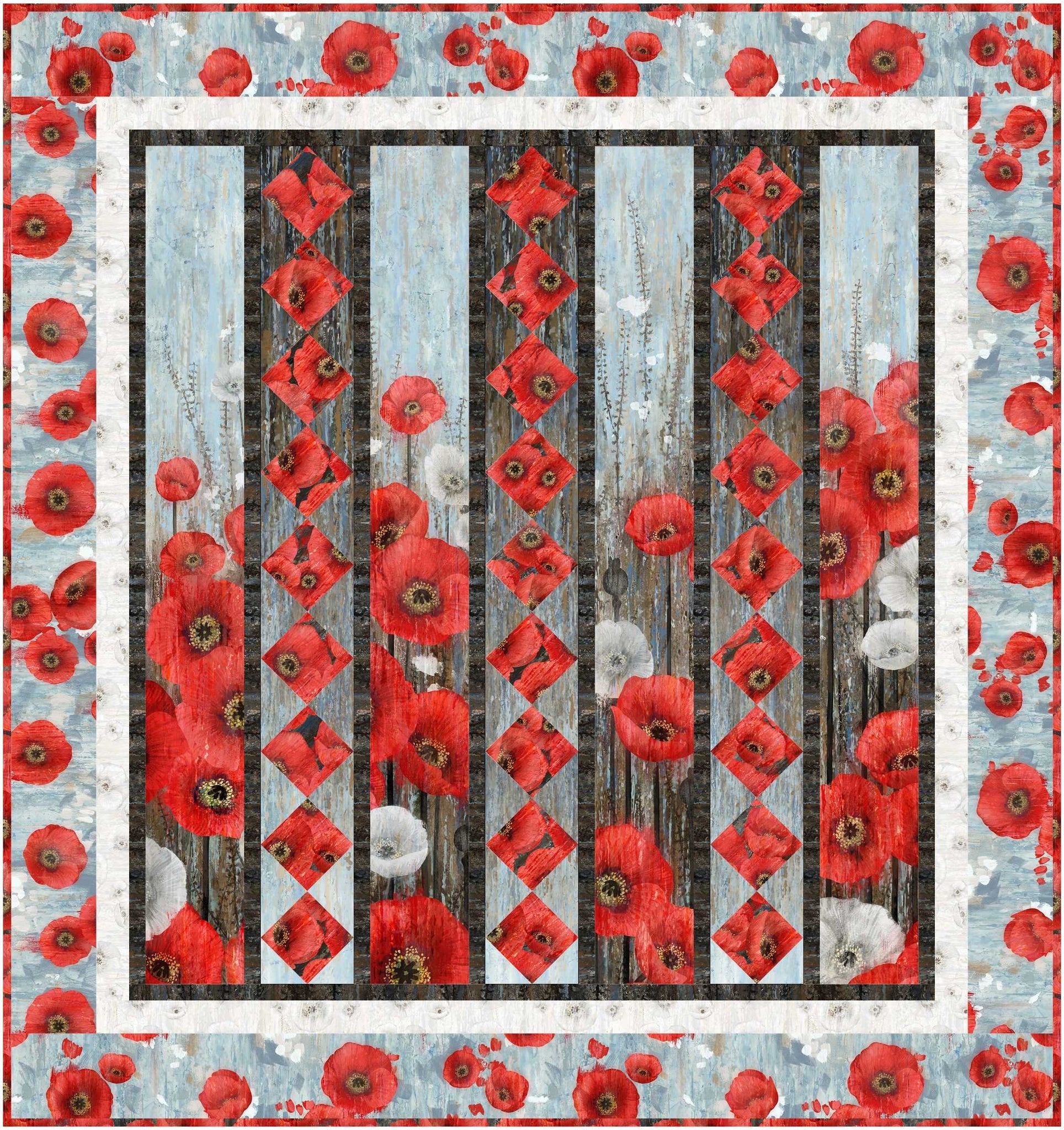 Shadow Play - Poppy Meadow Quilt Pattern