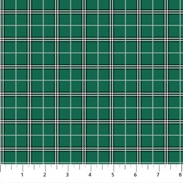 Rudolph the Red Nosed Reideer - Northcott Fabrics - Plaid Green - RD1009-77