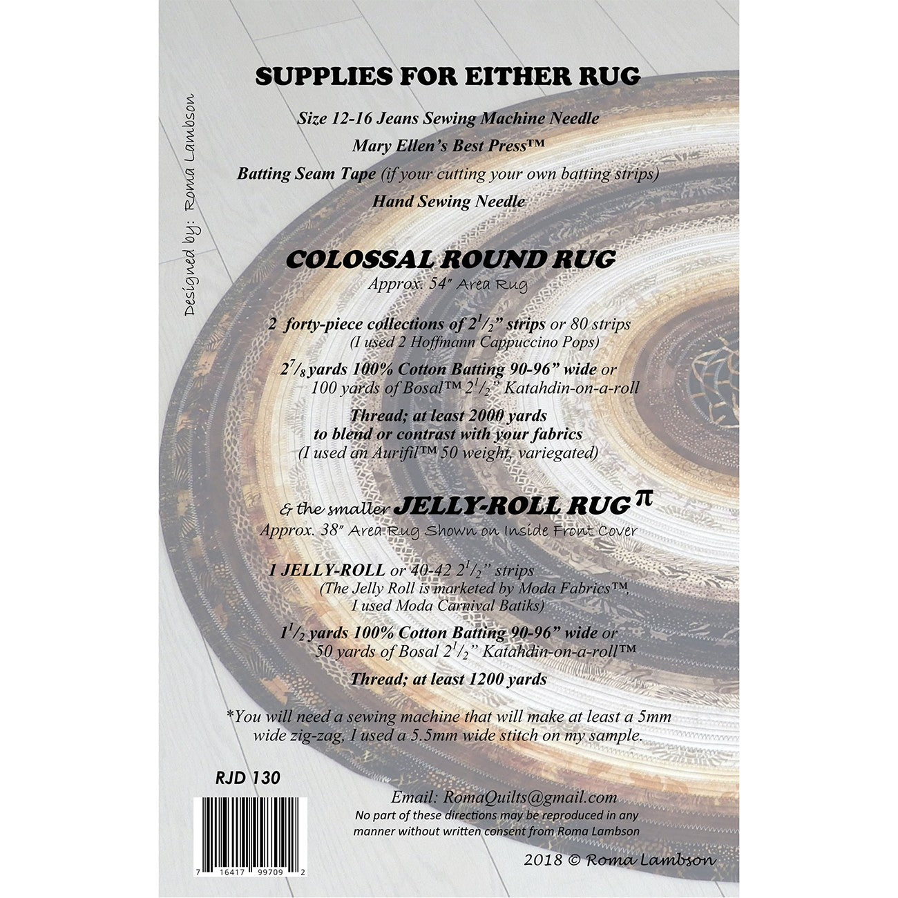 Colossal Round Jelly Roll Rug Pattern