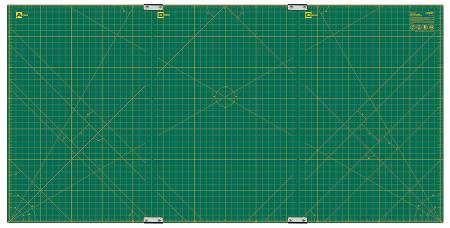 Olfa Cutting Mat Set of 3 Mats with Clips Green 35in x 70in