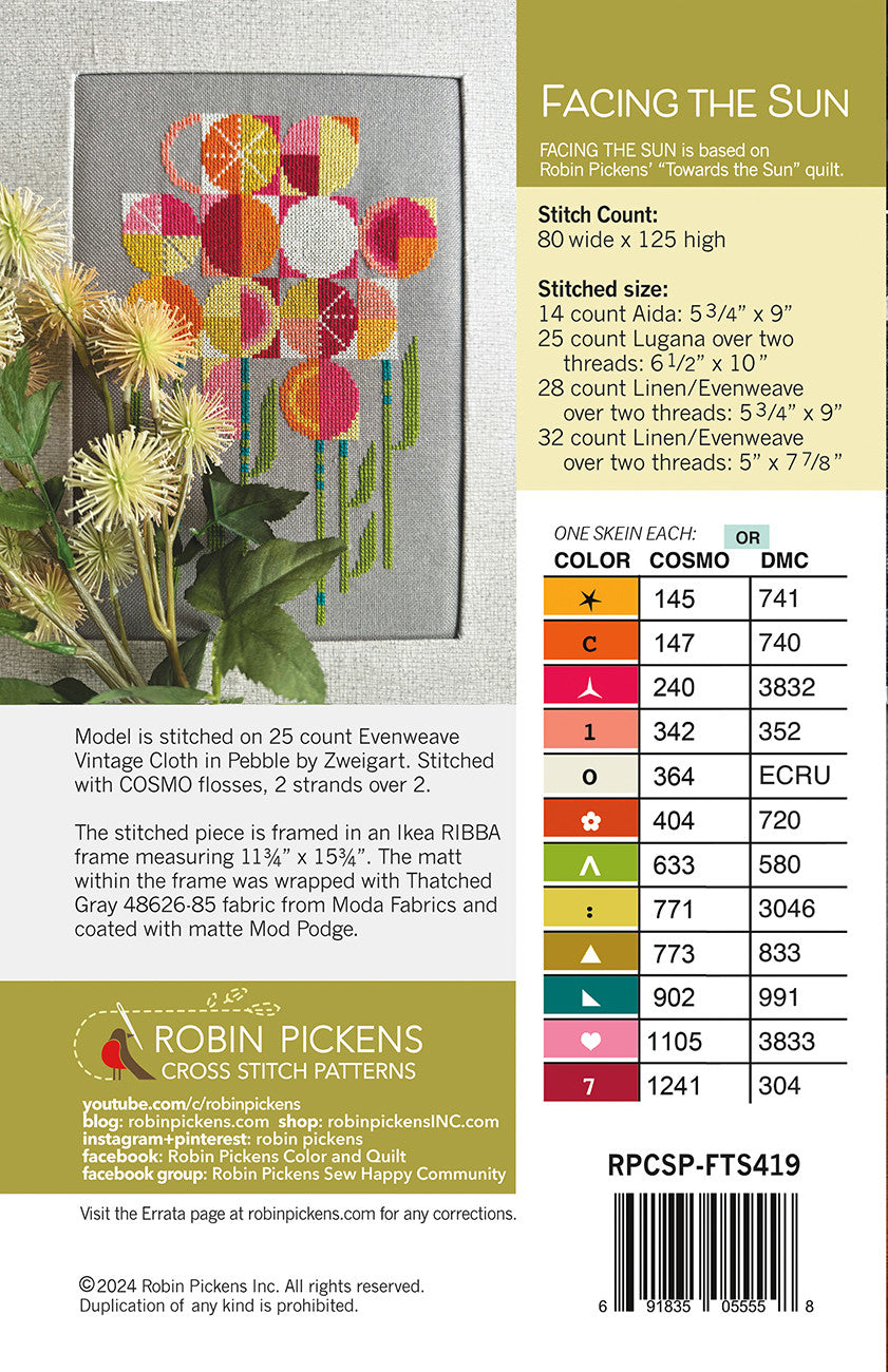 Facing the Sun Cross Stitch Pattern
