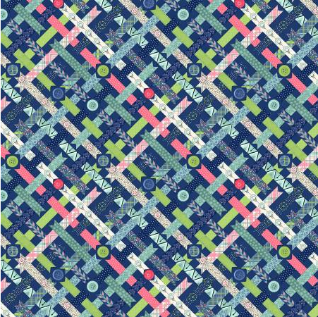 Danielle Leone- Sew Little Time - Ribbons & Buttons on Blue