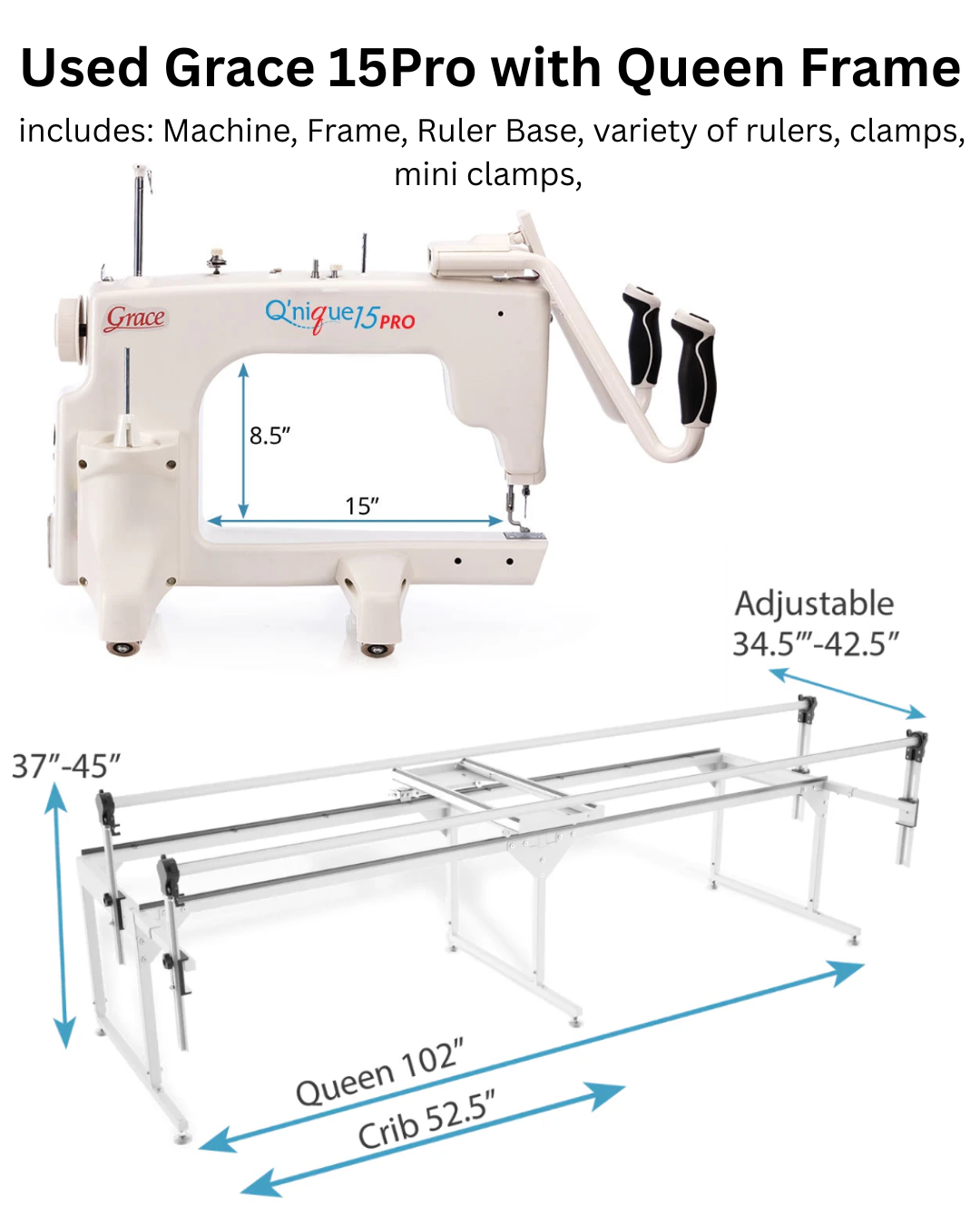 Grace Q'nique Q15 Pro Longarm + Queen Frame (trade In)