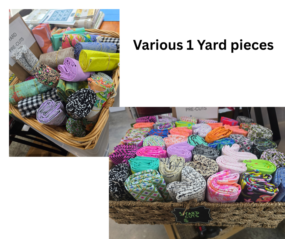 1 Yard Various Cuts of Fabric Various Colours