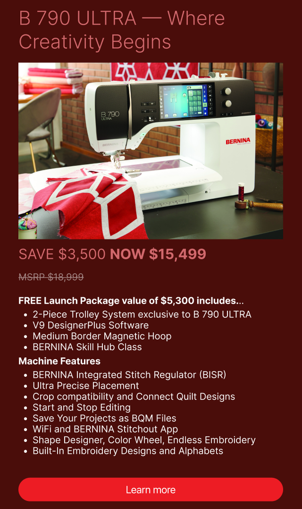 Bernina 790Ultra Sewing/Embroidery Machine