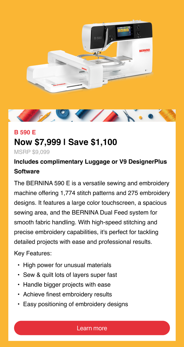 Bernina 590 Sewing/Embroidery Machine