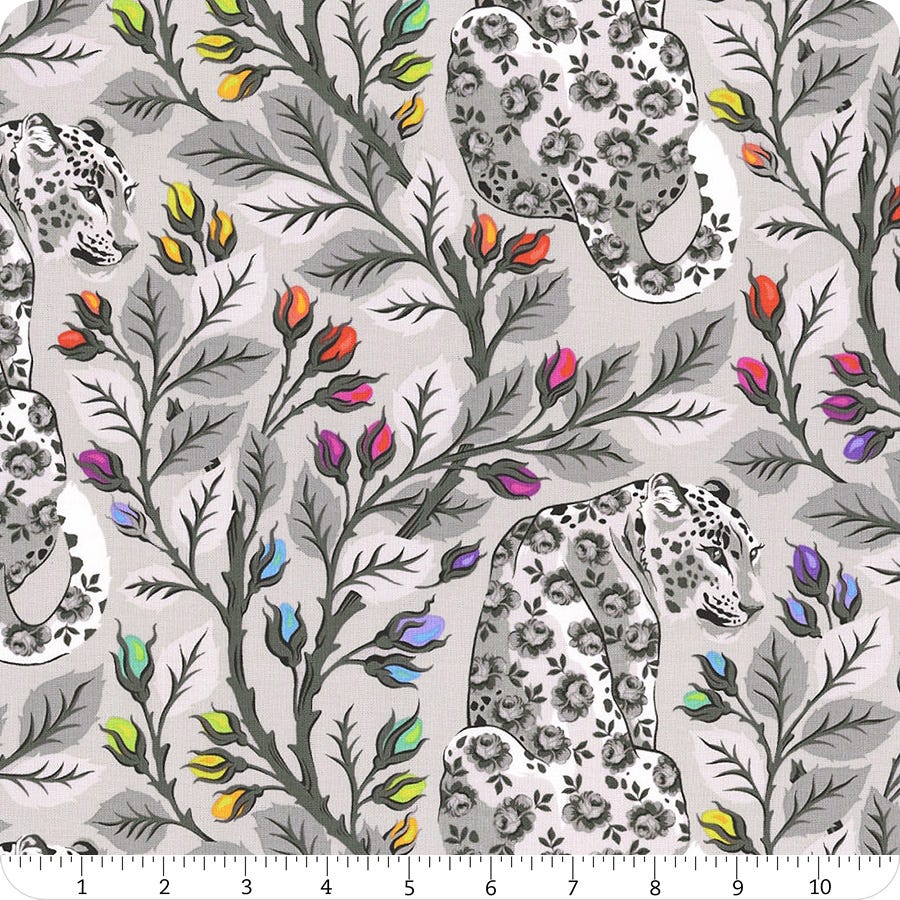 Tula Pink - Gray Work - Beautymark - Fog - PWTP257-FOG