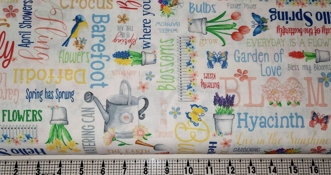 Bunnies & Blossons - Spring Garden White