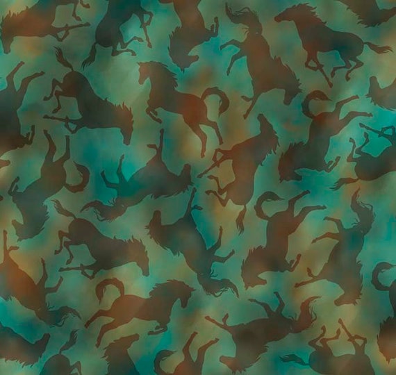 International Textiles - Wild Horses - Green