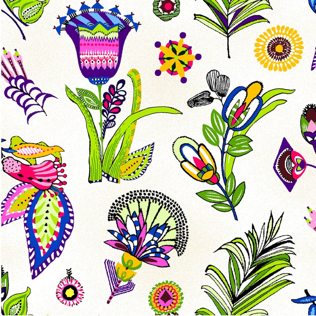 Paintbrush Studio UBUNTU 120-99811 White Spacial Floral