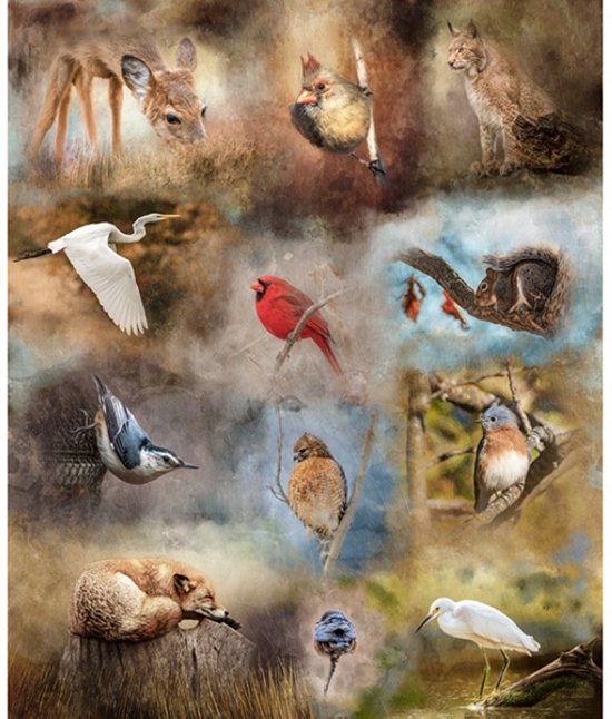 Hoffman Fabrics - Nestled in Nature - panel