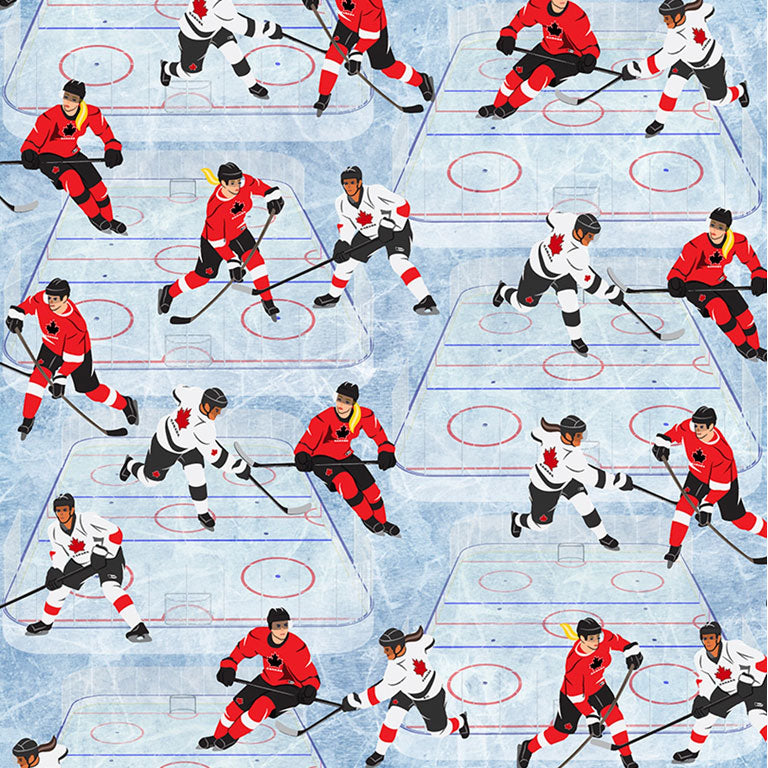 Robert Kaufman- Hockey Down The Ice- QC306-BLU