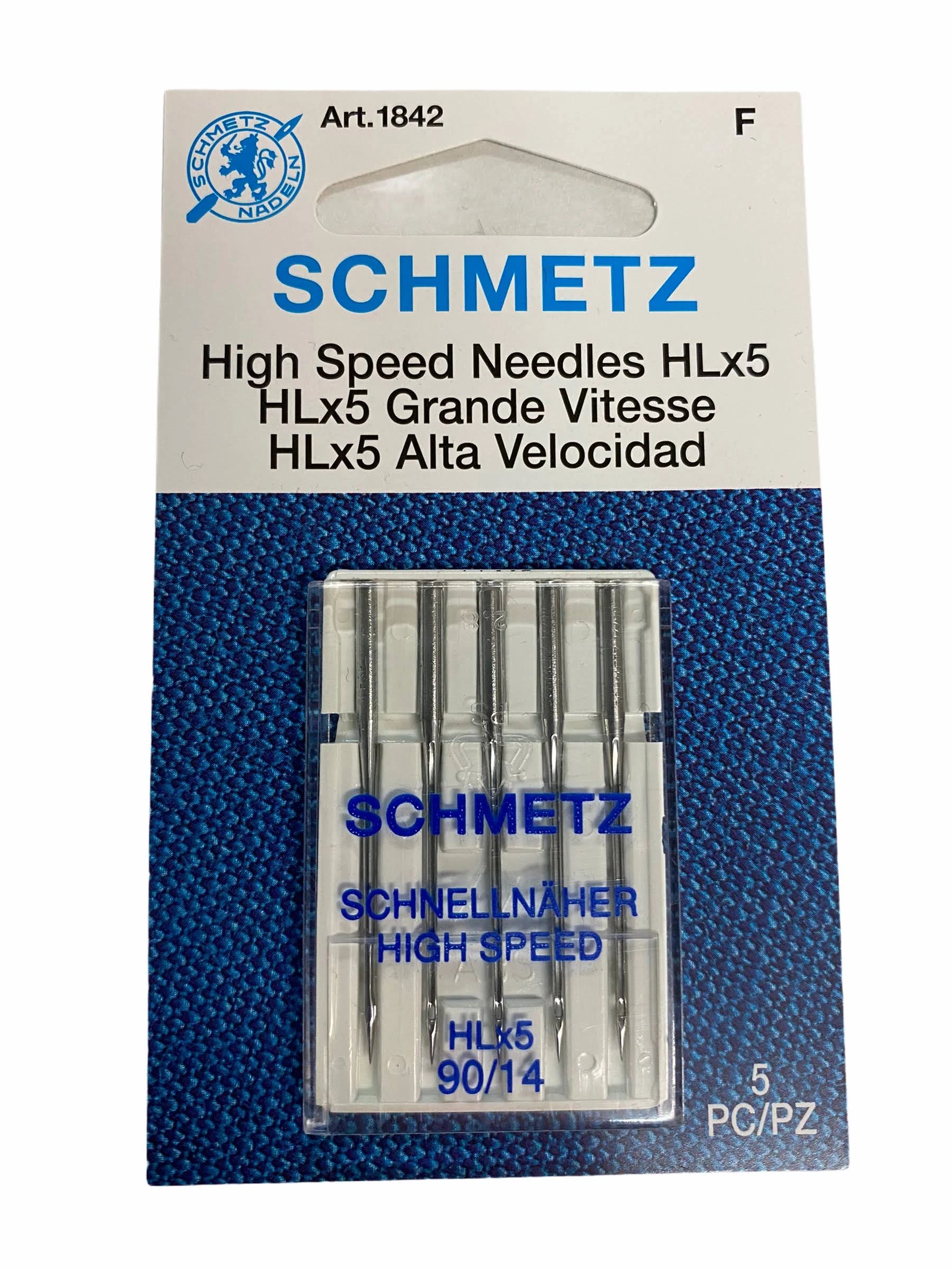 SCHMETZ #1842 HLx5 Quilters’ Machine Needles Carded – 90/14 – 5 count