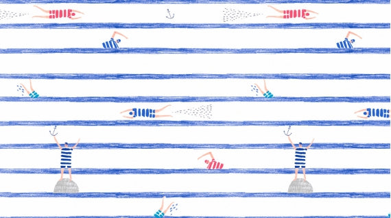 Dear Stella - Pier Pressure - White Swimmers Stripe - C936-White